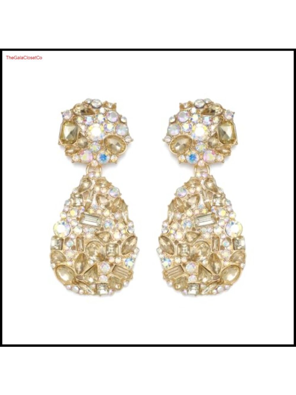 Crystal Art Deco Dangle Earrings Bridal Prom Statement